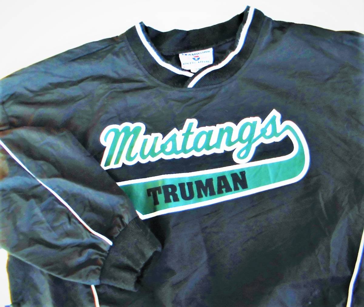 【即決】Mustangsマスタング トルーマンナイロン100% ヘンリーネック長袖スイングトップ/メイドインUSA ウインドブレーカー/メンズM黒拍卖