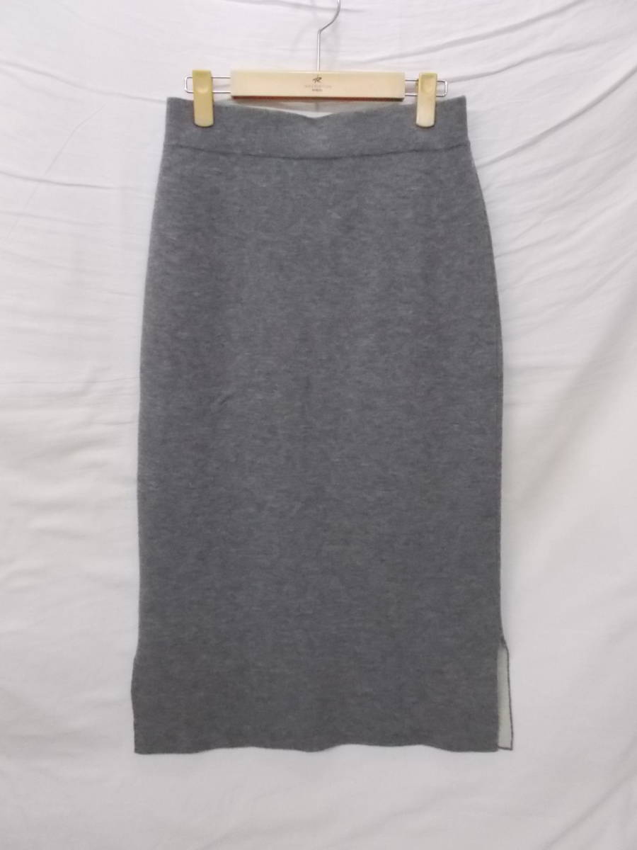 ▼良品計画▼ニットスカート サイドスリット/M/グレー拍卖