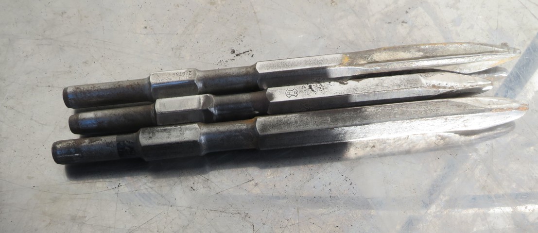 Z-2978■ユニカ/不明(ロゴ M(EW)Ⅱ) /ヒルティ チゼル ブルポイント 3本セット 中古 現状渡し拍卖