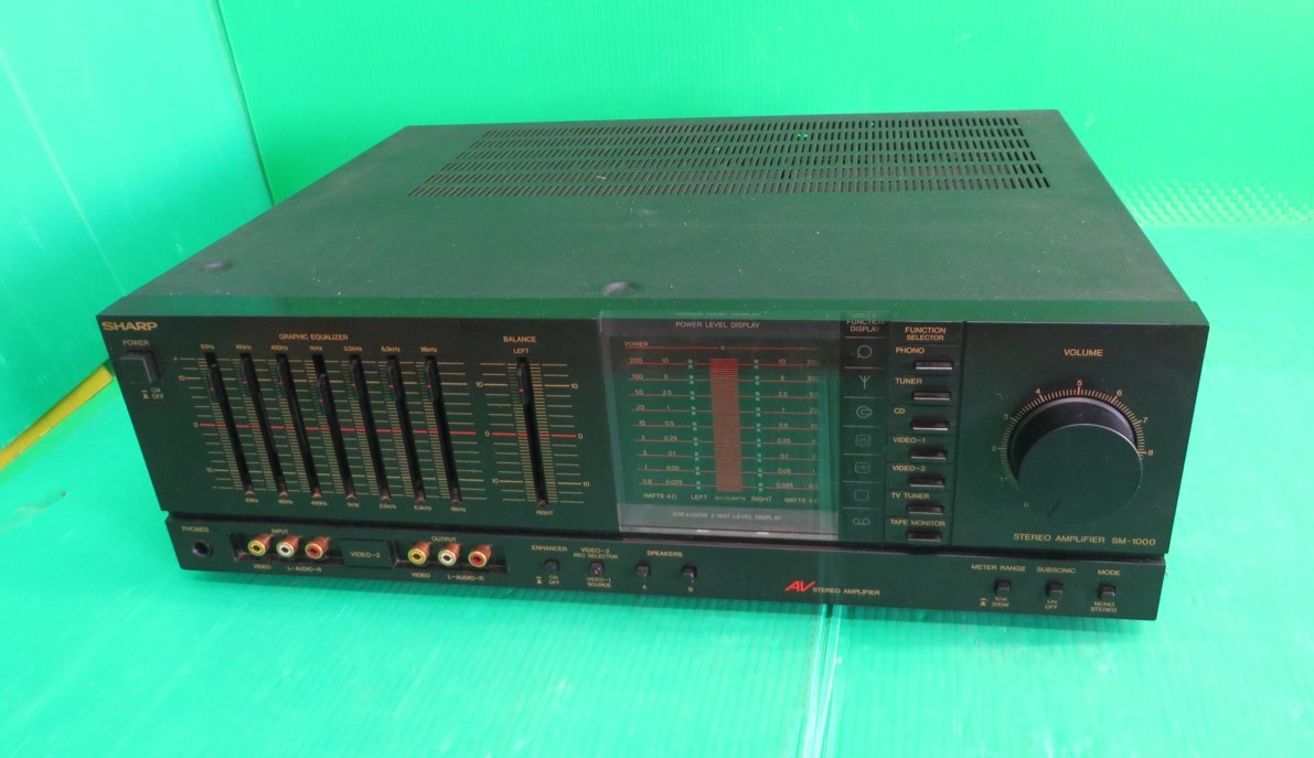 Z-2981■海外 220V~ SHARP シャープ STEREO AMPLIFIER SM-1000H/アンプ/220V~/コンセント(海外タイプ) 通電可 現状渡し拍卖