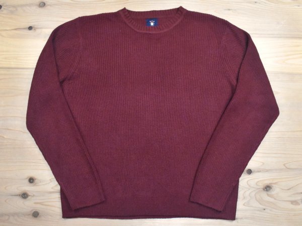 2000sUSA古着 IVY CREW クルーネック ビッグ セーター sizeXXL エンジ アイビークルー ビッグシルエット 大きいサイズ アメリカ 2000年代拍卖