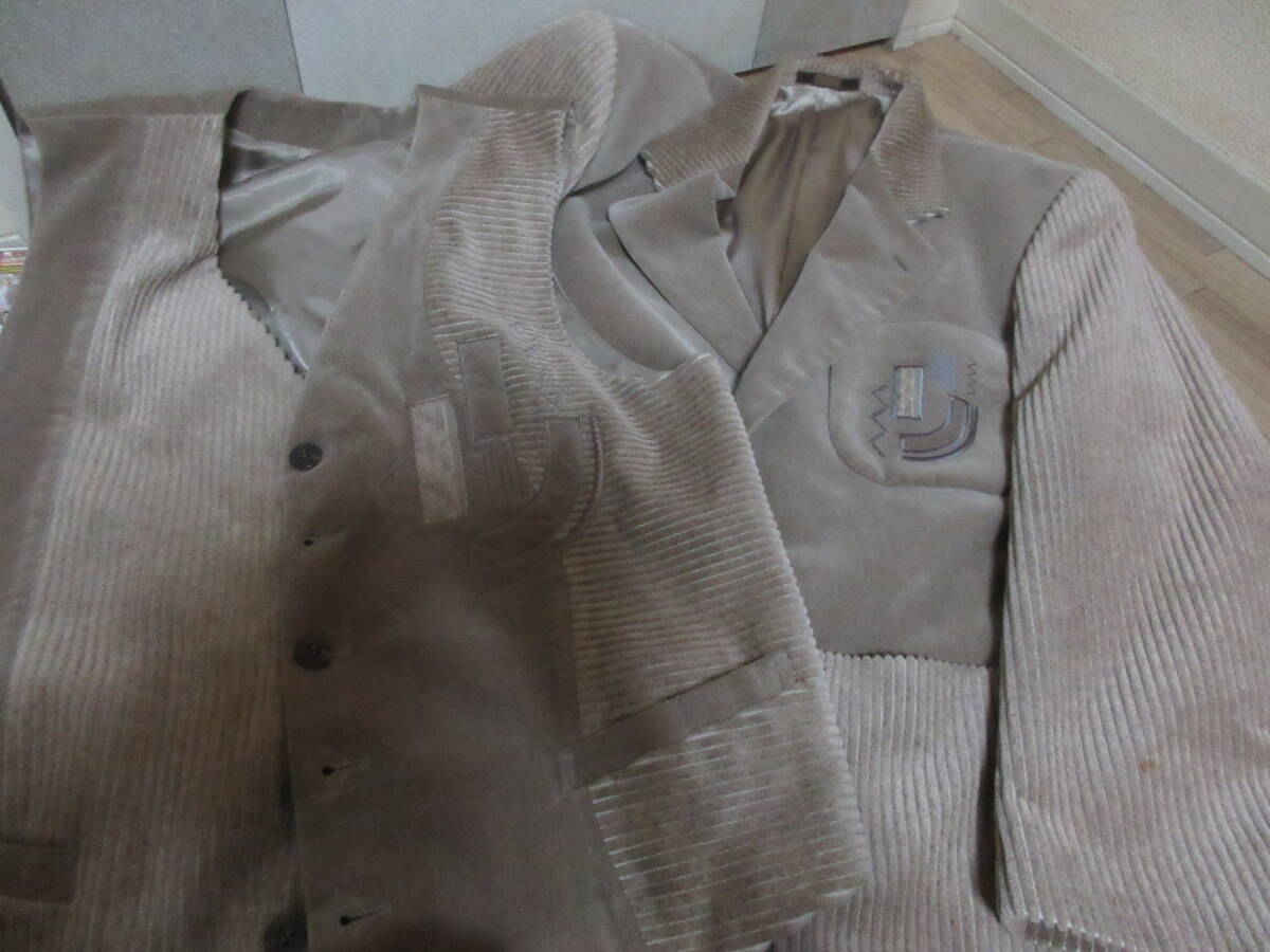 ②アラミス コーデュロイジャケット&ベスト サイズM 薄茶系拍卖