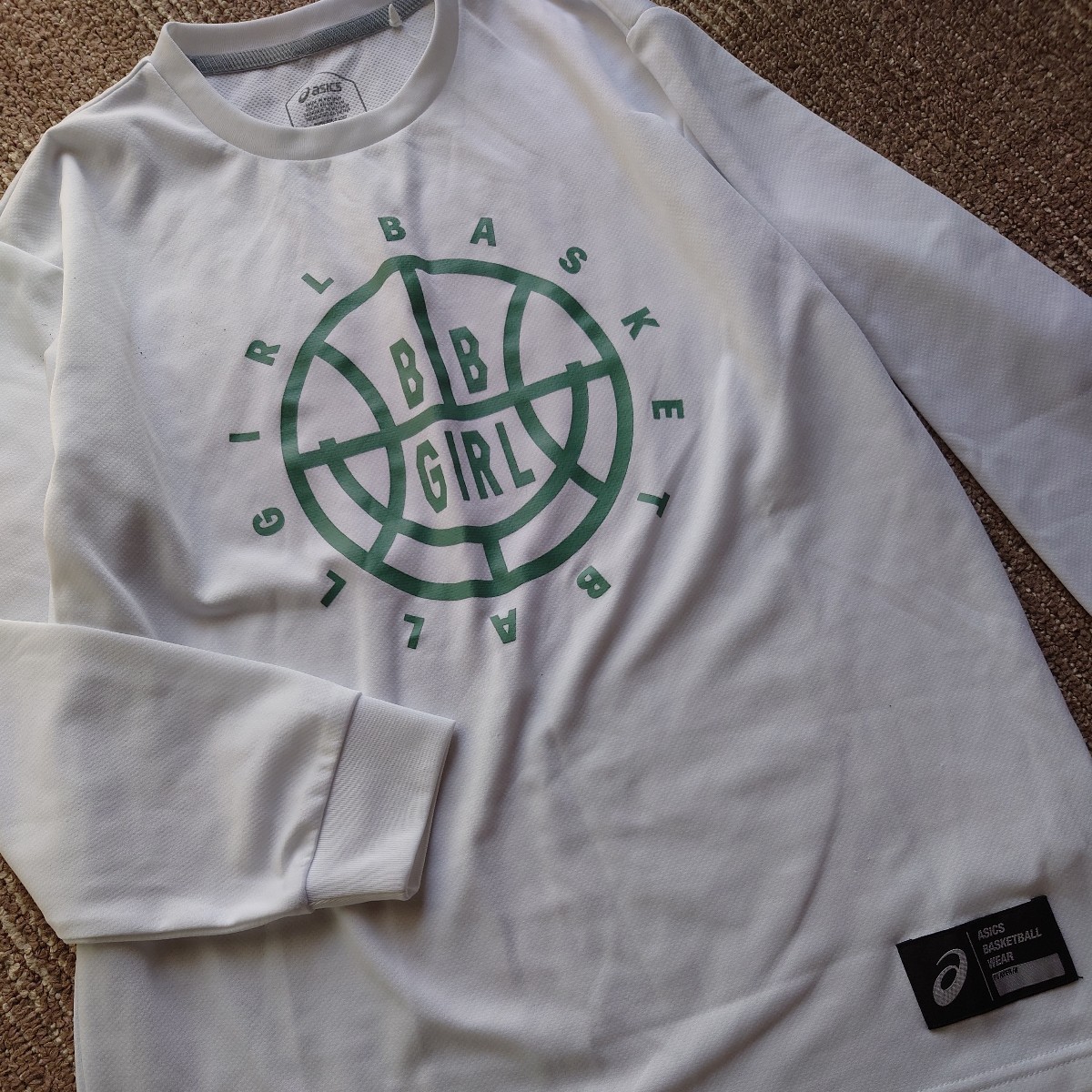 asicsバスケットボールTシャツSジュニア速乾部活通学ロンT拍卖