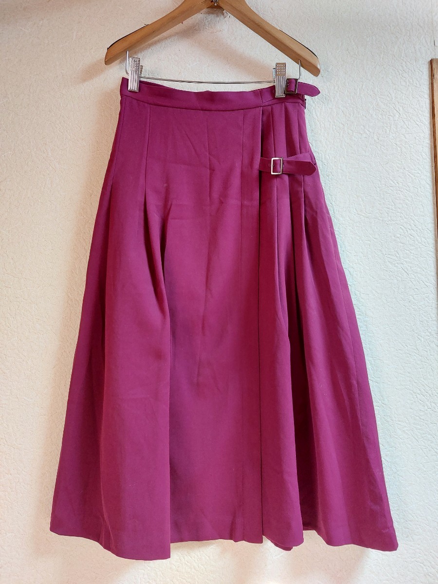 ナノユニバース◆サイドベルトデザインピンク色スカート◆nano UNIVERSE拍卖