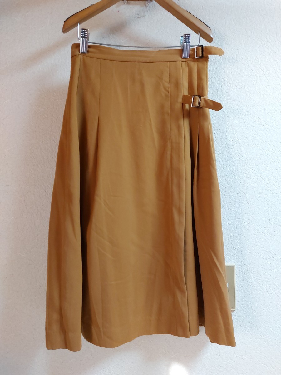 ナノユニバース◆ サイドベルトラップタックスカート◆nano UNIVERSE◆キャメル拍卖