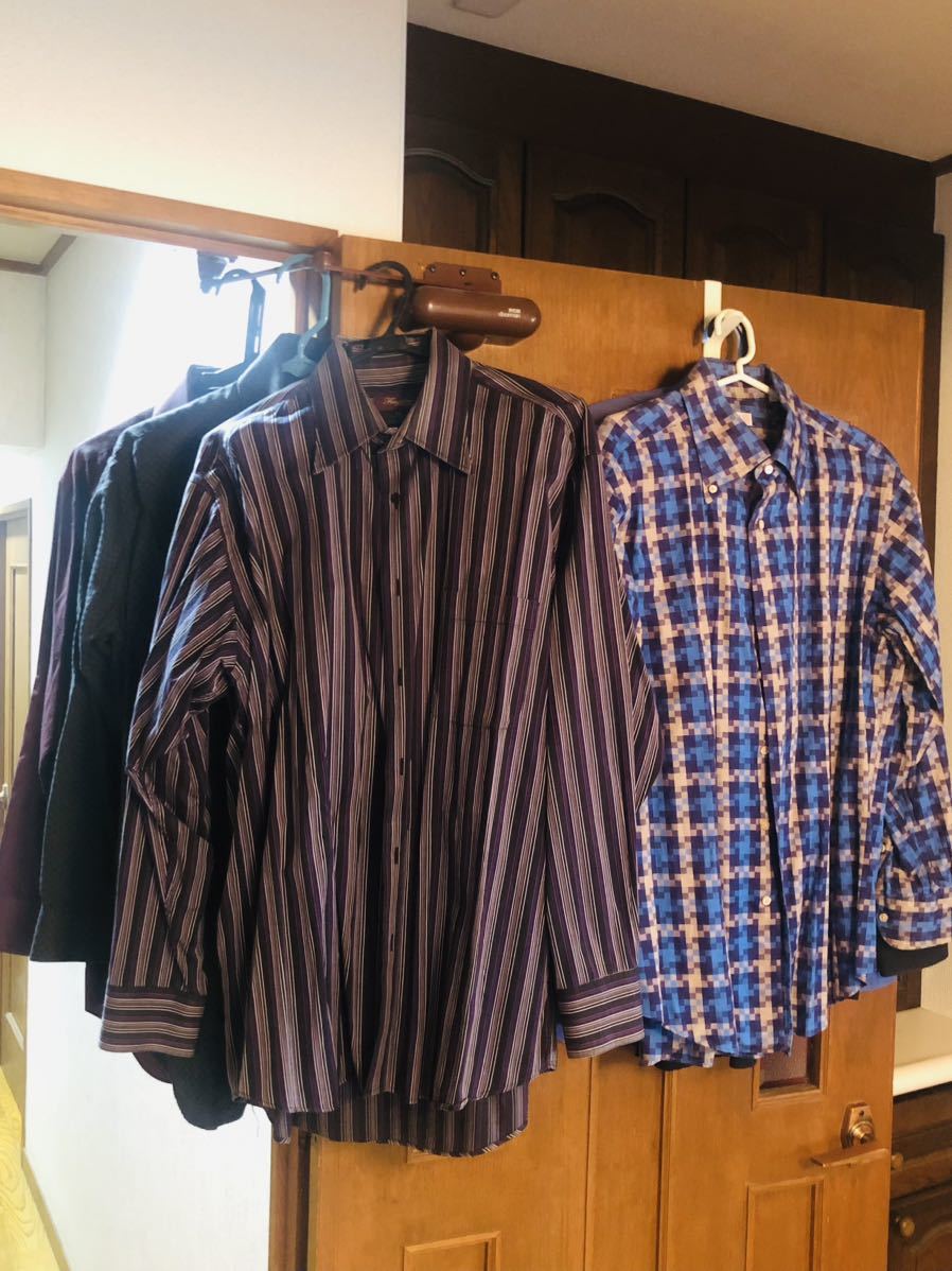 ワイシャツいろいろ6着長袖シャツ チェック柄 ストライプ 拍卖