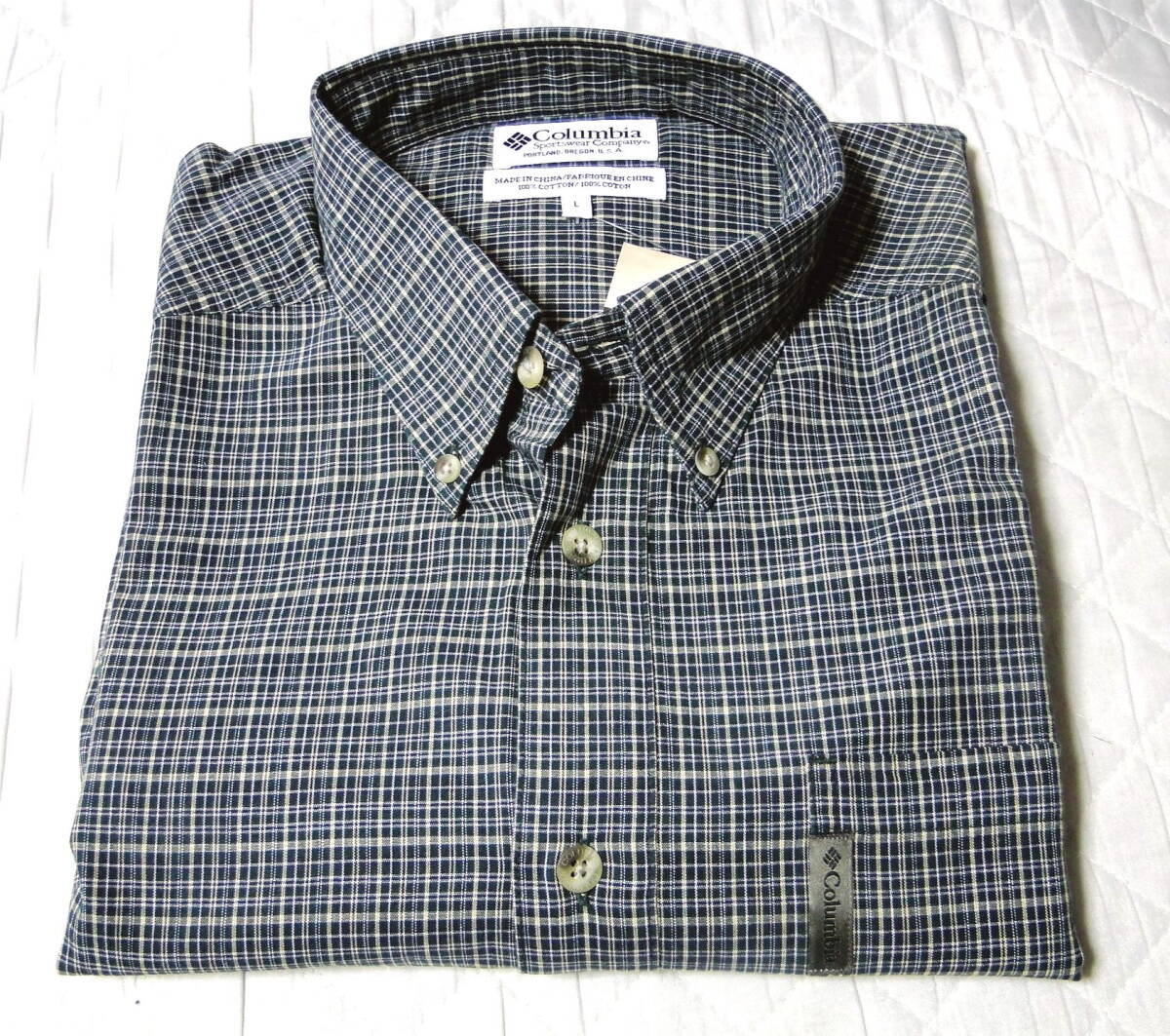 90's デッドストック コロンビア COLUMBIA L/S ボタンダウン チェックシャツ long sleeve B/D shirts 送料込拍卖