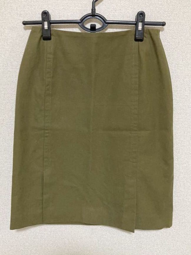 UNTITLED アンタイトル ☆タイトスカート size7号 S カーキ 綿100%拍卖
