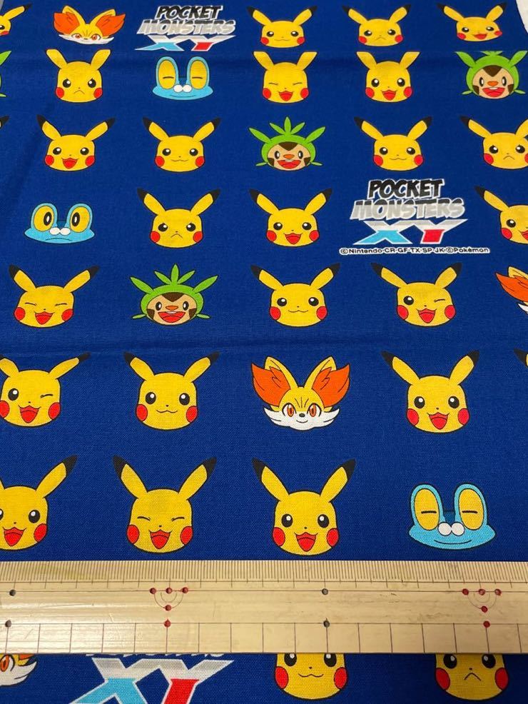 ポケットモンスター ポケモン 生地はぎれ ピカチュウ ピカチュー 入園入学グッズ作り 青拍卖