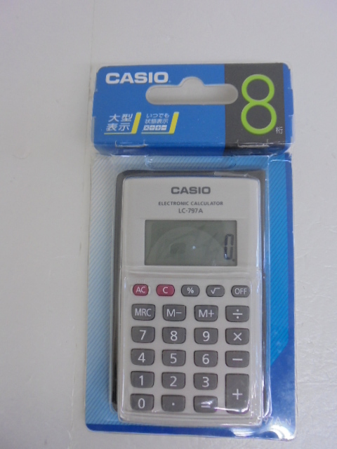 【KCM】1pbg-54★未使用品★【CASIO/カシオ】カード型 パーソナル電卓 8桁 LC-797A-N拍卖