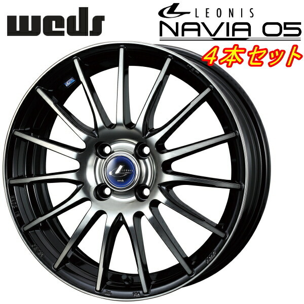 Weds LEONIS NAVIA05 ホイール4本 ブラックミラーカット/ブラッククリアー 6.5-17インチ 4穴/PCD100 インセット+42拍卖