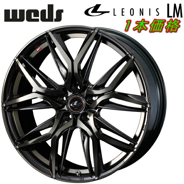 Weds LEONIS LM ホイール1本 パールブラック/ミラーカット/チタントップ 6.0-15インチ 5穴/PCD114.3 インセット+50拍卖