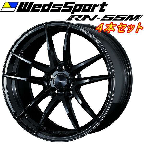 WedsSport RN-55M ホイール4本 グロスブラック 10.0-18インチ 5穴/PCD112 インセット+36拍卖