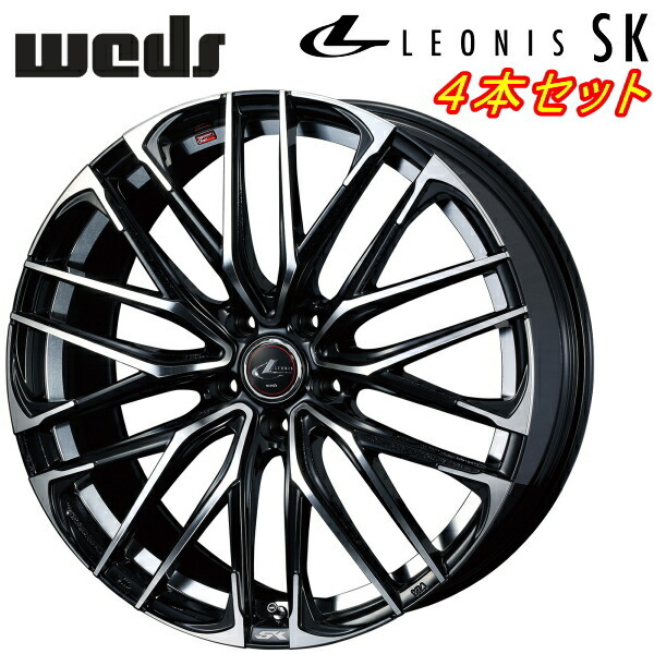 Weds LEONIS SK ホイール4本 パールブラック/ミラーカット 6.0-15インチ 5穴/PCD100 インセット+45拍卖