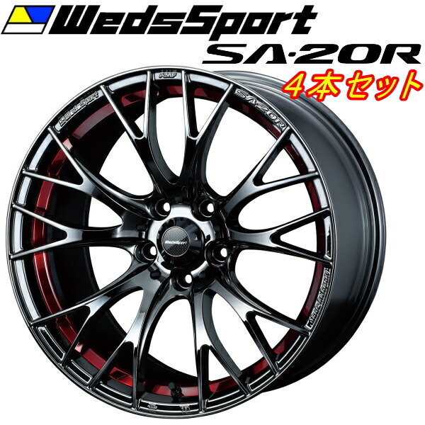 WedsSport SA-20R ホイール4本 レッドライトクローム 9.5-18インチ 5穴/PCD114.3 インセット+38拍卖