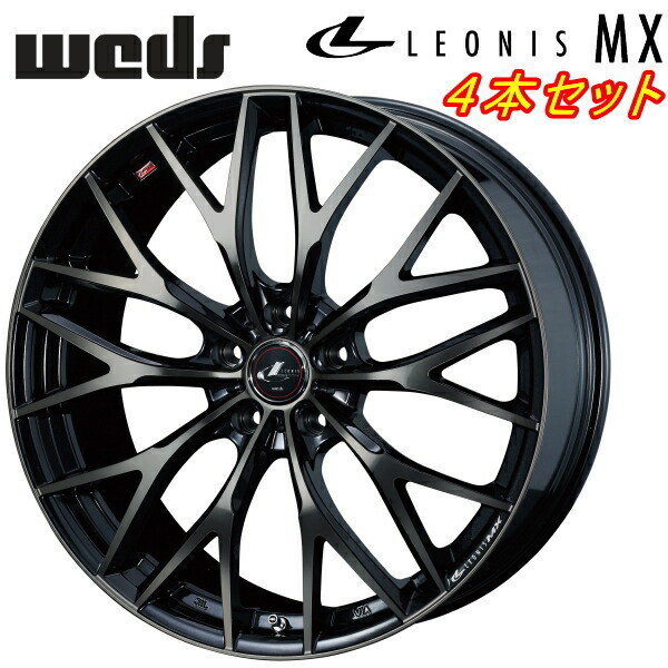 Weds LEONIS MX ホイール4本 パールブラック/ミラーカット/チタントップ 7.0-18インチ 5穴/PCD100 インセット+47拍卖