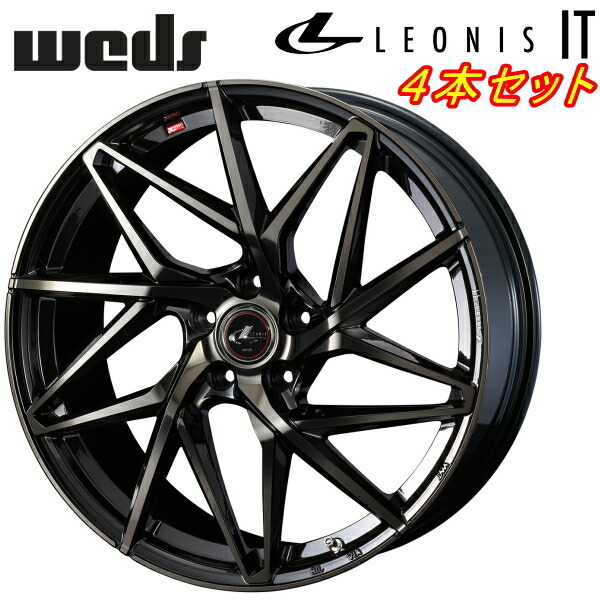 Weds LEONIS IT ホイール4本 パールブラック/ミラーカット/チタントップ 7.0-17インチ 5穴/PCD114.3 インセット+47拍卖