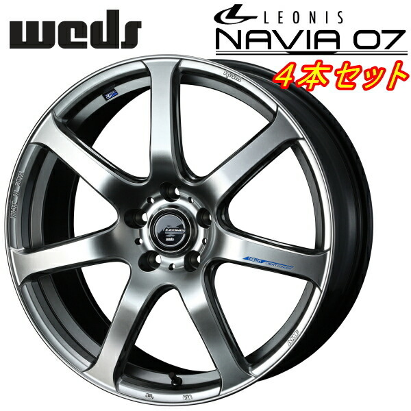 Weds LEONIS NAVIA07 ホイール4本 ハイパーシルバーブラック 7.0-18インチ 5穴/PCD114.3 インセット+47拍卖