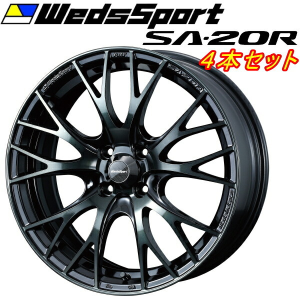 WedsSport SA-20R ホイール4本 ウォースブラッククリアー 7.0-17インチ 4穴/PCD100 インセット+50拍卖