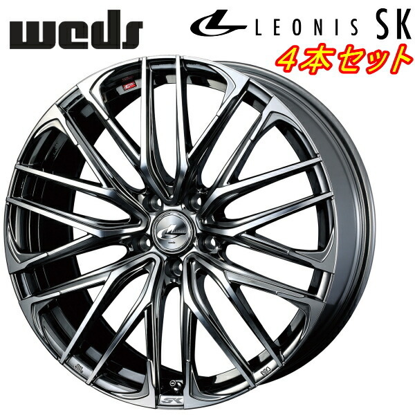 Weds LEONIS SK ホイール4本 ブラックメタルコート/ミラーカット 7.0-18インチ 5穴/PCD100 インセット+47拍卖