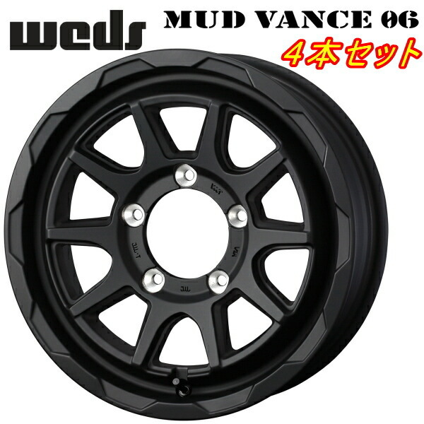 Weds ADVENTURE MUD VANCE06 ホイール4本 フルマットブラック 6.0-16インチ 5穴/PCD139.7 インセット-5拍卖