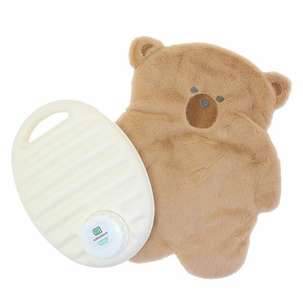 ぽかぽか湯たんぽ ゆたんぽ アニマルのカバー付き モコベア ブラウン 防寒対策拍卖