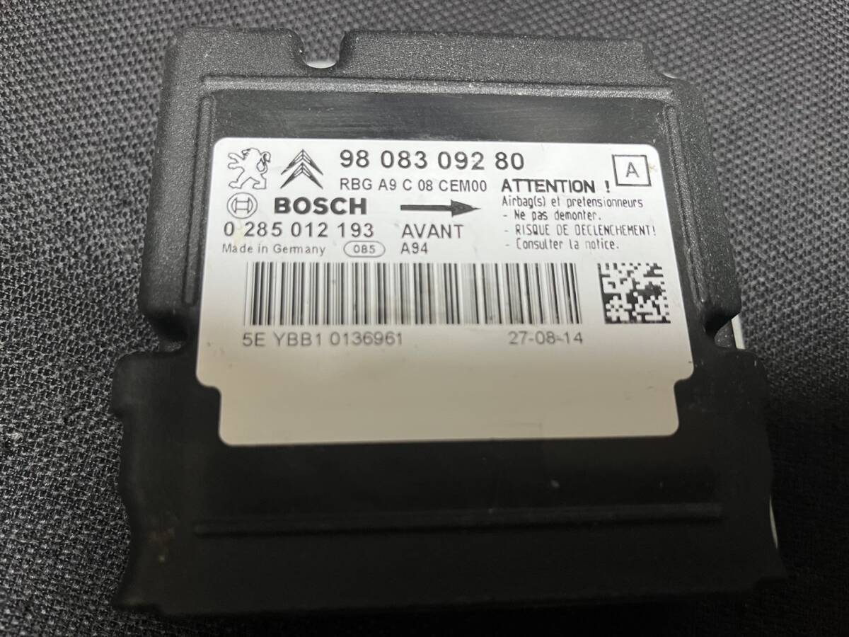 保証付き!! プジョー 98 083 092 80 9808309280 エアバッグ コンピュータ コンピューター ECU218 m.拍卖