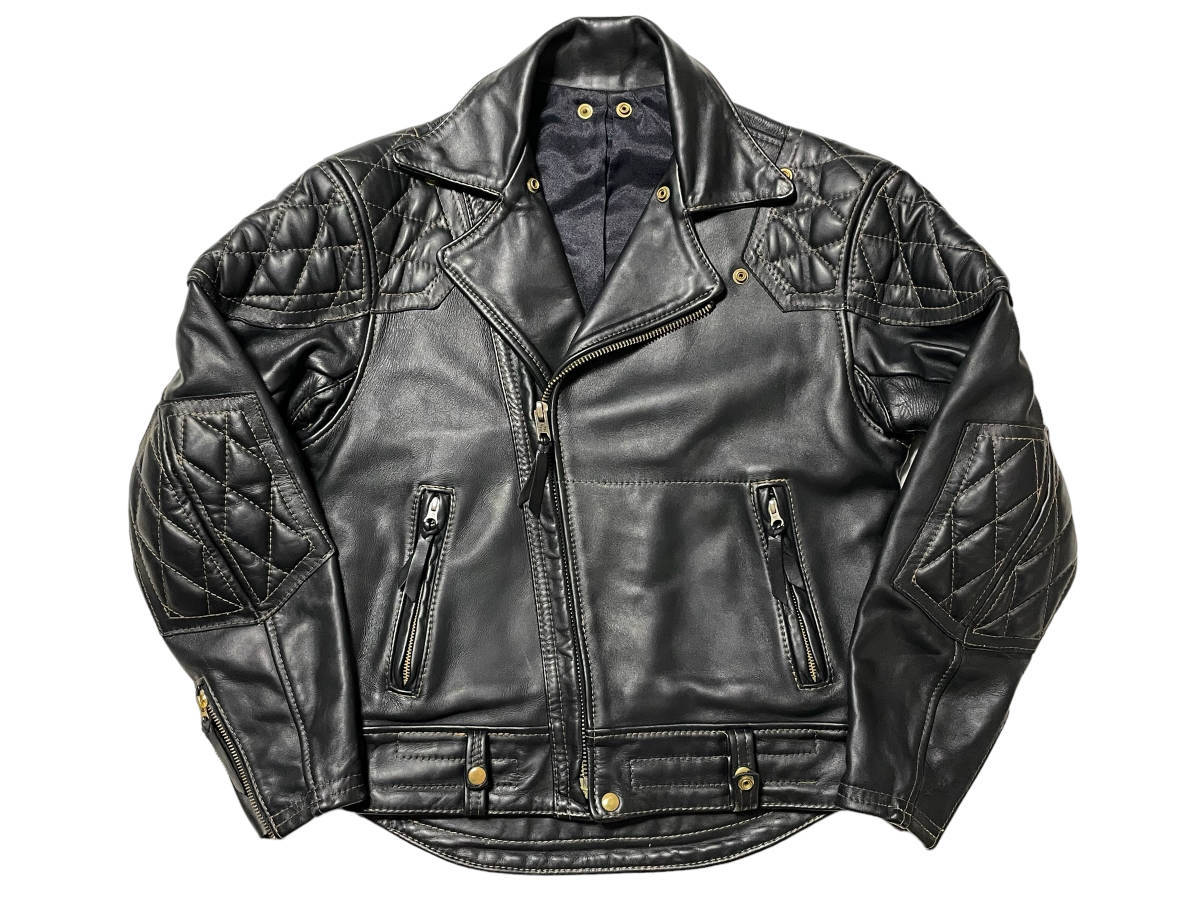 2000年記念 サイズ48〜50程度 Langlitz Leathers ラングリッツレザー COLUMBIA コロンビア パテッド ライダースジャケット拍卖