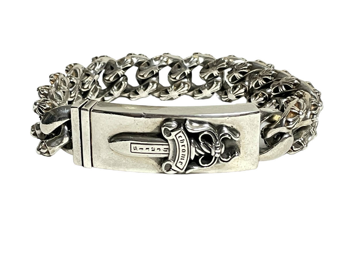 新品仕上げ CHROME HEARTS クロムハーツ IDダガー エクストラファンシー ブレスレット 14コマ拍卖