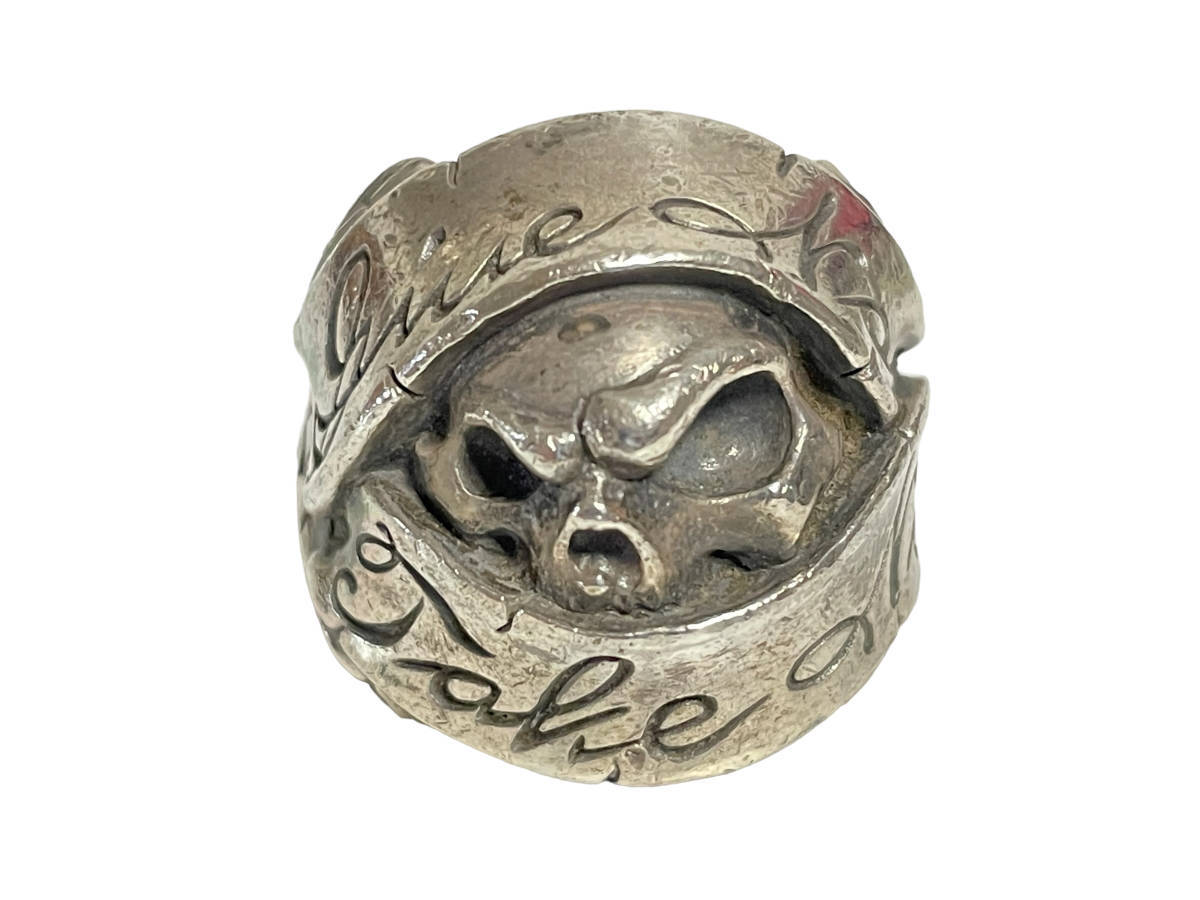 約19号 RAT RACE ラットレース GTSR-2 Give No Take No Skull Ring 2 ギブノーテイクノー スカルリング 指輪 リボン シルバー SILVER拍卖