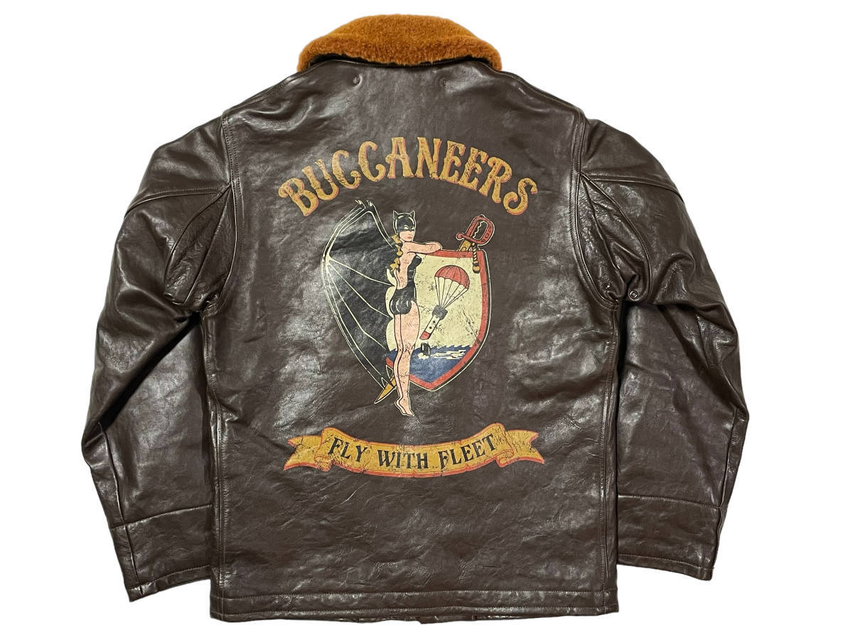 極美品 TOYS McCOY トイズマッコイ TYPE N-1 LEATHER CIVILIAN VER. BUCCANEERS TMJ1325 レザー デッキジャケット ホースハイド 馬革拍卖