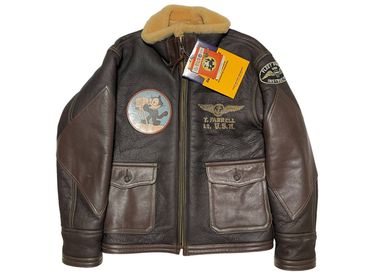 未使用品 38 TOYS McCOY トイズマッコイ TMJ1321 M444A FELIX THE CAT ムートン フライトジャケット フィリックス拍卖