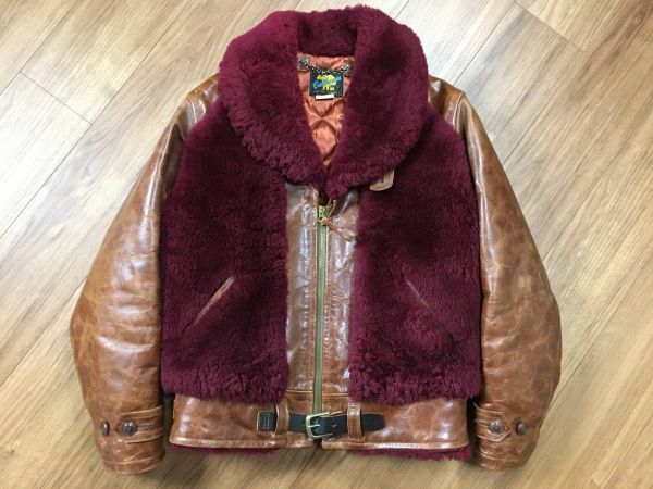 RAINBOW COUNTRY レインボーカントリー California MFG Co. カリフォルニア グリズリージャケット 熊ジャン ホースハイド ムートン 36拍卖