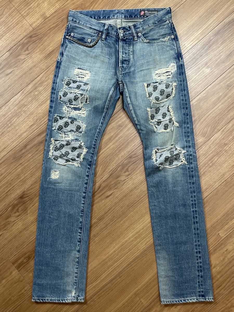 30周年 HYSTERIC GLAMOUR ヒステリックグラマー ROLLING STONES ローリングストーンズ 0241AP14 スタッズデニム パンツ ジーンズ 29拍卖