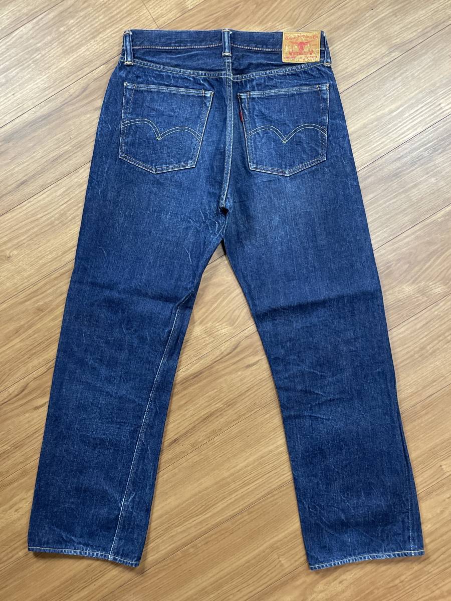 牛 水牛パッチ WAREHOUSE ウェアハウス 1001XX デニム ジーンズ 革パッチ レザーパッチ 赤タブ W32L31拍卖