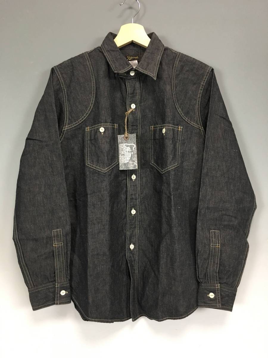【未使用タグ付】 COLIMBO コリンボ GREENWICH FACTORY WORK SHIRT シャンブレー ワークシャツ サイズ16 ブラック拍卖