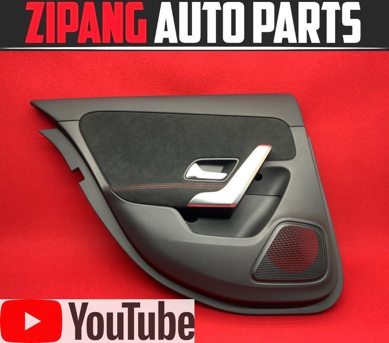 MB135 W177 A180 スタイル AMGライン アルカン 左リア ドア トリム/内張り ◆ブラック×赤ステッチ 【動画有り】◎拍卖