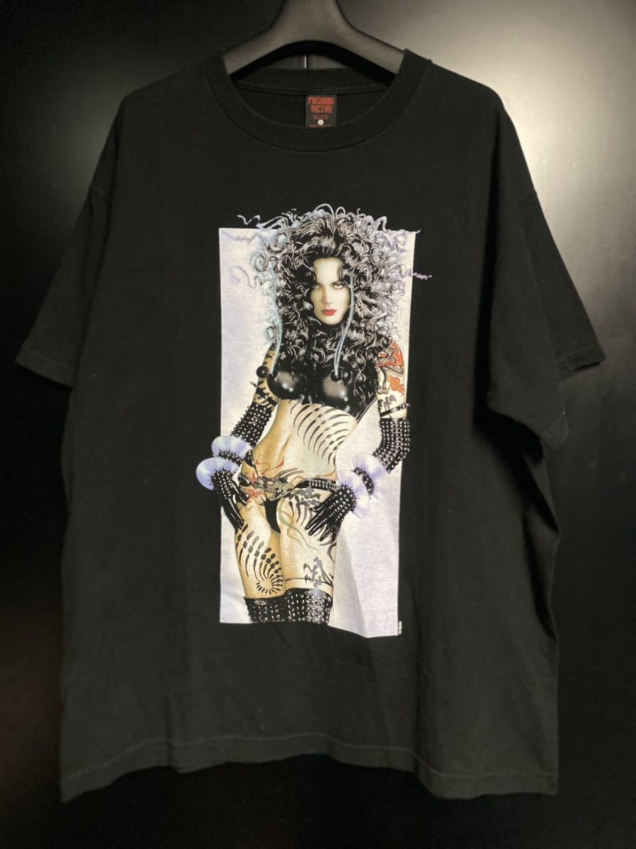 90'S FASHION VICTIM Olivia Tシャツ ヴィンテージ サイズL USA製 ブラック コピーライト ファッションヴィクティム AKIRA 拍卖