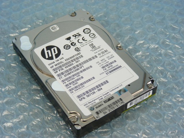 1PLP // HP EG0300FCVBF 300GB 2.5インチ SAS 6Gb/s 10K(10000)rpm 15mm / ST300MM0006 // HP ProLiant DL120 Gen9 取外 //在庫4拍卖