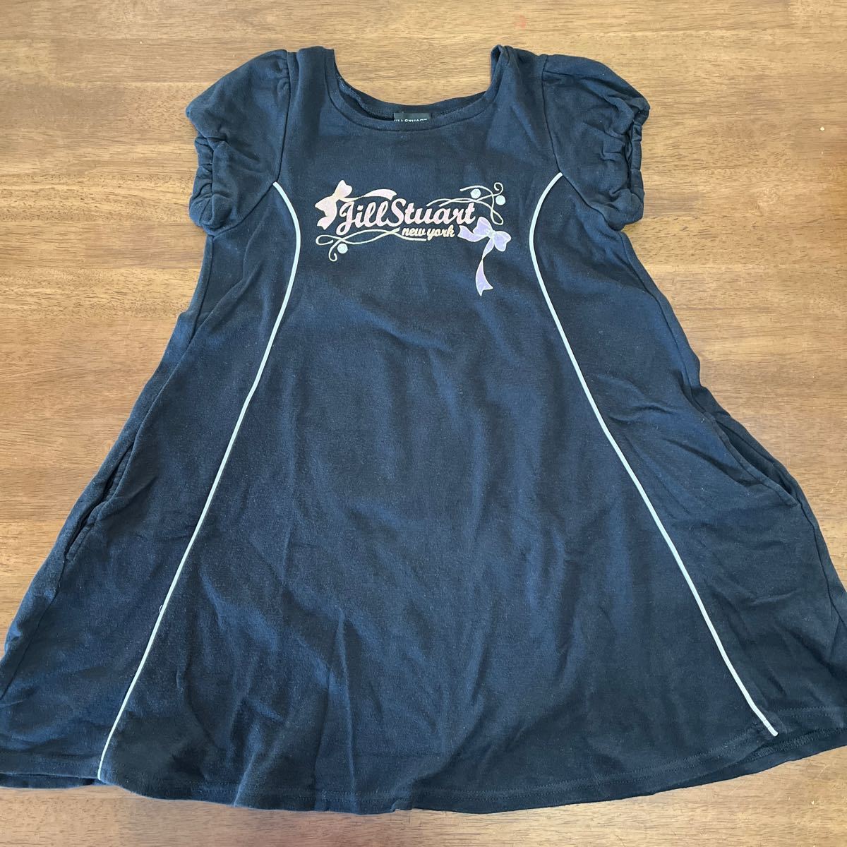 【JILL STUART NEW YORK/ジルスチュアート】半袖ワンピース チュニック 130㎝ 中古 背中/バックリボン拍卖