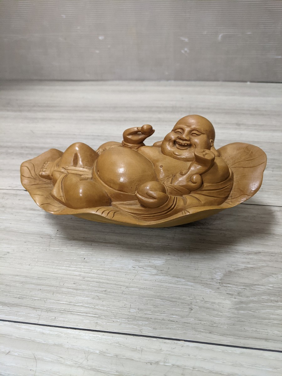 七福神 布袋尊 仏像 置物 木彫り 布袋様 縁起物拍卖