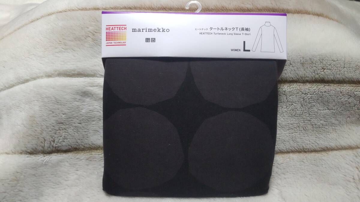 05【新品未開封】*UNIQLOxMarimekko 限定 ヒートテックタートルネックT(長袖)黒 送料無料拍卖