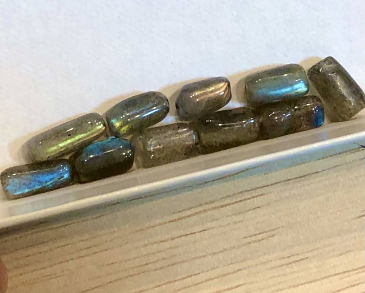 ラブラドライト ビーズ 円柱形10粒拍卖