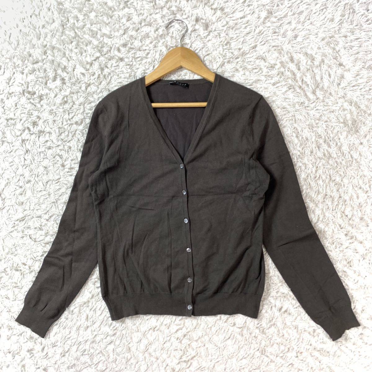 theory セオリー 薄手ニットカーディガン ブラウン 2 YA5935拍卖