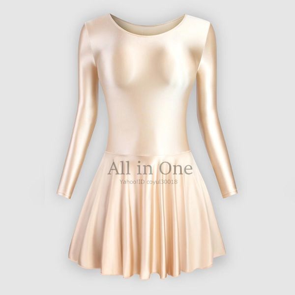 82-103-69 超艶々 光沢シルキー レオタード コスチューム【CHAMPAGNE,サイズXL】体操服 バレエ コスプレ セクシー レースクイーン.1拍卖