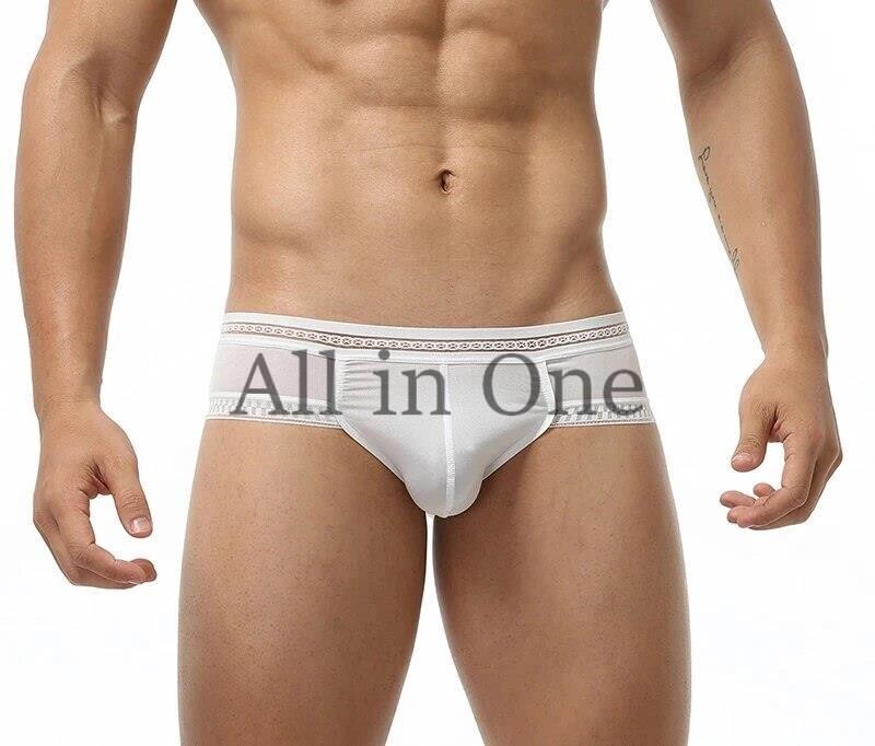 97-96-9 快適 シームレス アイスシルク メンズ ブリーフ ショーツ 【ホワイト,Lサイズ】男性 下着 インナーウェア パンツ ローライズ.3拍卖