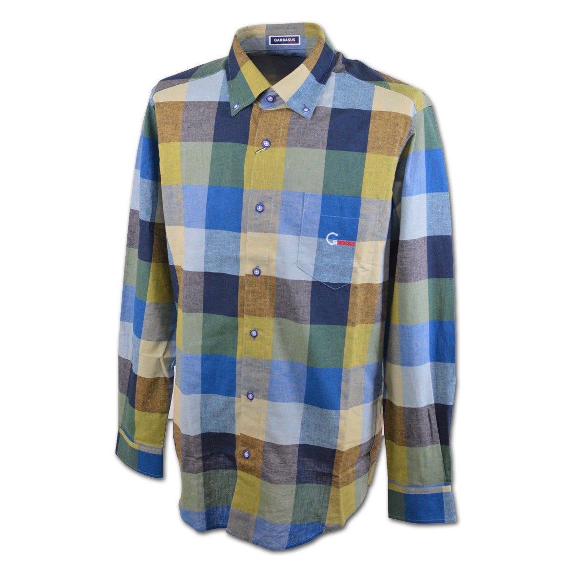 30%OFF【GARBASUS ガルバス】メンズ 長袖シャツ L(48) 青系チェック 31-1105-03-45 アンジェロ カジュアル おしゃれ 日本製 @拍卖