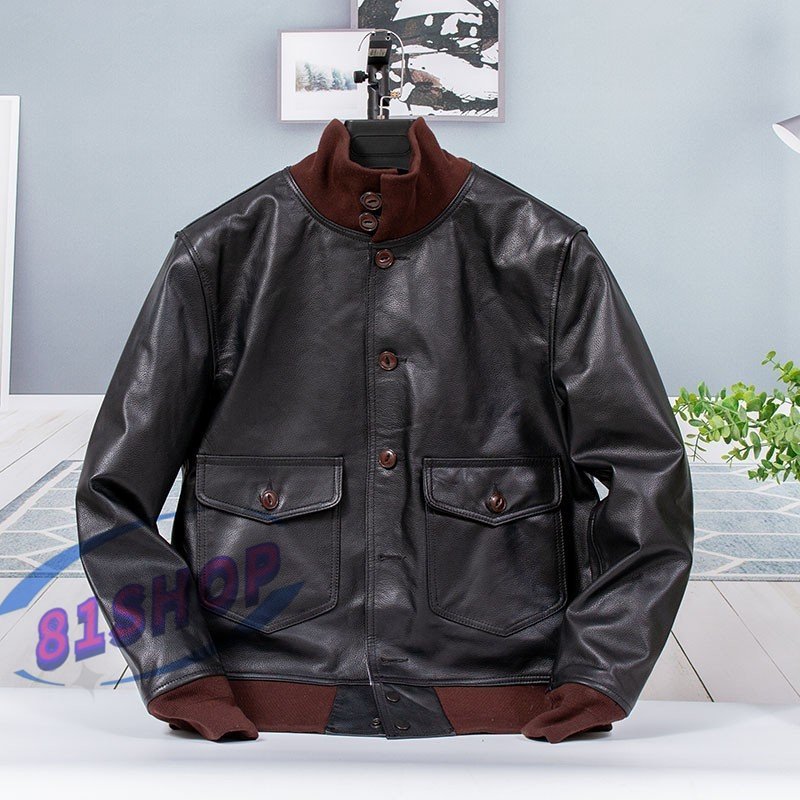 「81SHOP」カウハイド 20's TYPE A-1 フライトジャケット ダークブラウン ボマー ボンバー コサック レザー 牛革 S~5XL拍卖