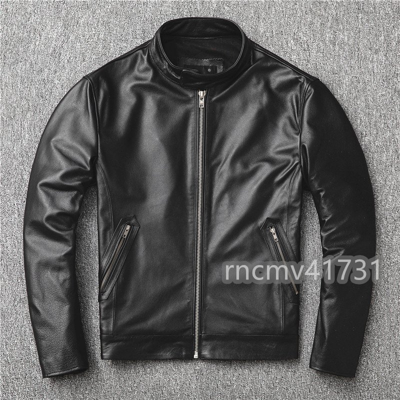 「81SHOP」本革 ラム革 バイクジャケット メンズライダース レザー バイクウェア 革ジャン 黒拍卖