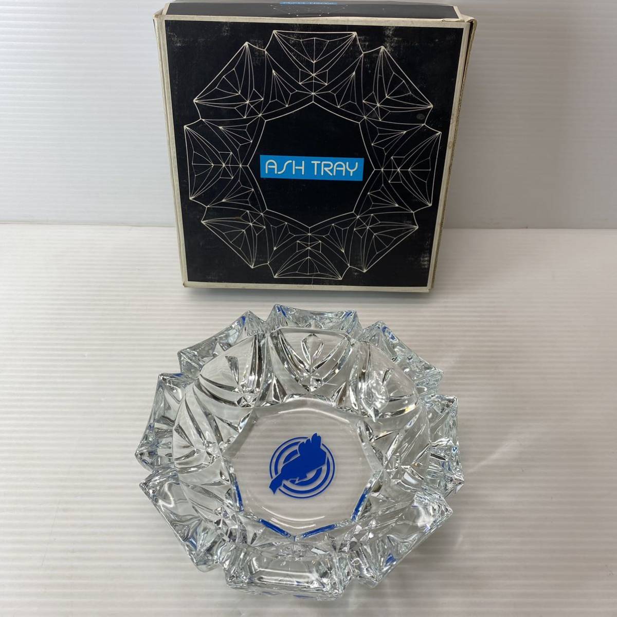 SOGA 曽我ガラス ソガ アッシュトレイ ウィーン灰皿 ガラス製 レトロ 当時物 未使用 喫煙 煙草 道具 琵琶湖柄拍卖